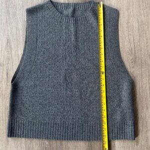 Minimal Gray Knit Vest | Subtle Textured Front | Unworn